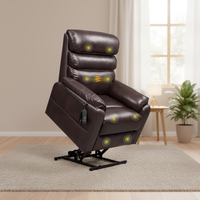 Fauteuil inclinable électrique moderne avec fonction de massage, idéal pour personnes âgées, convertible en lit entièrement plat