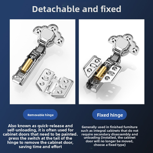 Bisagra Desmontable de Acero Inoxidable 304 para Puerta de Armario de Oficina/Hogar, Amortiguador en Forma de Ciruela, Diseño Engrosado, Cierre Suave - Product Image 6