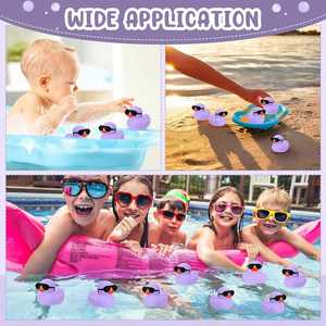 Custom Color Logo 2 Rubber Ducks Sunglasses Set 2.2 Inch Squeaky Cute Float <b>Bath</b> Toys for 0-24 Months <b>Light</b> Purple Birthday - Product Image 5