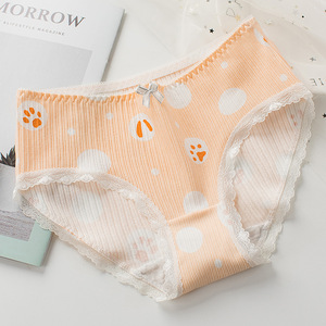 Wholesale Comfortable Mid Waist Underwear Breathable Underpants Soft Loveliness Briefs Women's Girl Knickers <strong>Frilly</strong> Underwear - Product Image 4