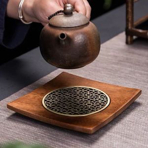 Walnut Wood Teapot Mat Square Heat Resistant <b>Tea</b> Ceremony Accessory Kung Fu <b>Tea</b> <b>Set</b> - Product Image 3