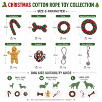 Juguete Masticable de Cuerda Navideño Personalizado para Perros, para Sets de Regalo de Invierno y Colecciones de Tiendas de Mascotas