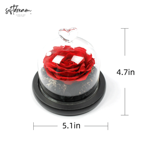 Rosa Stabilizzata Artigianale Sotto Cupola di Vetro, Ornamento Creativo per Regali all'Ingrosso, Ideale per San Valentino e Festa della Mamma - Product Image 4
