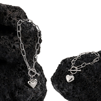 Bracelets à fermoir fin en forme de cœur pour femmes, en argent sterling 925, bracelet simple, bijoux de créateur personnalisés, vente en gros