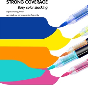Lot de 12 marqueurs à craie liquide colorés à pointe réversible, non toxiques, à base d'eau, pour tableau blanc - Product Image 3
