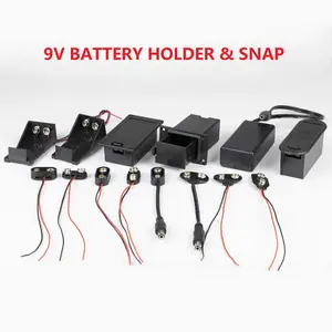 9v Battery Connector DAIER Heavy Duty 9V Battery Snap Black Color 9 Volt I-Type PVC Soft Shell Battery Clip Connectors With 150mm 26AWG Lead Wires