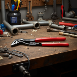 Alicates para tubos Knipex de 250 mm, acero aleado, mandíbula dentada, grado industrial, mango rojo, multifuncionales - Product Image 2