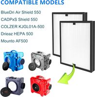 Lot de 2 filtres HEPA500 & BD-AS-550 & F301H H13 pour purificateur d'air BlueDri Air Shield 550/Mounto AF500/Drieaz HEPA 500