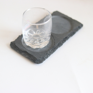 Support <span class=keywords><strong>en</strong></span> pierre de haute qualité 20x12cm, bouteille rectangulaire <span class=keywords><strong>en</strong></span> ardoise avec bord brut, <span class=keywords><strong>plaque</strong></span> de <span class=keywords><strong>liège</strong></span> vierge avec trou pour détails de présentation de boissons - Product Image 3