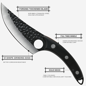 6 pulgadas hecho a mano de acero inoxidable de alto carbono mango de madera maciza Chef cocina corte carnicero cocina matanza Chef cuchillo de carnicero - Product Image 5