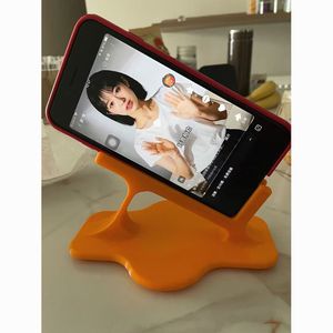 Adjustable Side Lying Phone Stand Plastic Desktop <b>Holder</b> For Home Use Orange Red Black White Color Options - Product Image 1