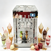 Machine à crème glacée molle multifonctionnelle de table, 3 saveurs, en acier inoxydable, équipement pour yaourt glacé pour restaurant