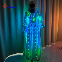 Robe de soirée LED lumineuse pour spectacle sur scène, fête, mariage, bal de promo, boîte de nuit, spectacle, costume lumineux pour femmes