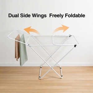 Stendibiancheria a un livello pieghevole in metallo a forma di ala di gabbiano, stendino da terra <span class=keywords><strong>per</strong></span> interni ed esterni - Product Image 5