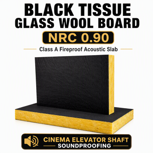 Panneau de <span class=keywords><strong>laine</strong></span> de verre <span class=keywords><strong>acoustique</strong></span> ignifuge de classe NRC 0.90 avec face en tissu noir, idéal pour les cinémas extérieurs modernes - Product Image 1