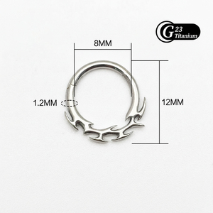 Brincos de Estilo Punk com Anel de Chama em Liga de Titânio F136, Anel Nasal em Forma de Coração Líquido, Joias de Piercing Corporal - Product Image 3