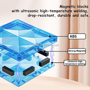 Ensemble de blocs de construction magnétiques pour enfants, tuiles magnétiques puissantes avec lumière LED, certifiées sûres, en ABS, <span class=keywords><strong>jouet</strong></span> de construction créatif DIY pour graffitis - Product Image 2