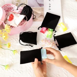 <span class=keywords><strong>Sac</strong></span> en coton pour téléphone portable avec boucle d'oreille personnalisable en gros avec emballage de pochette en microfibre de lin de velours de bijoux de bande côtelée - Product Image 4