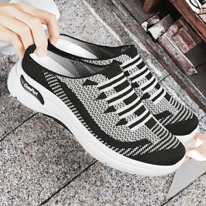 Women's Lightweight Breathable Slip Resistant Woven Summer Sandals <b>Soft</b> Soles Half-Draped Outdoor Sport Slippers Court Sneakers - Product Image 2