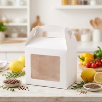 Boîte cadeau en papier kraft de taille personnalisable avec fenêtre transparente en PVC et poignée en corde pour l'emballage de tasses en céramique