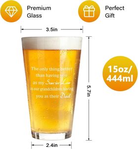 15 once di birra da una pinta di vetro "l'unica cosa migliore per avere <span class=keywords><strong>il</strong></span> mio bicchiere da bere" regalo di compleanno di Natale per <span class=keywords><strong>il</strong></span> <span class=keywords><strong>genero</strong></span> - Product Image 2