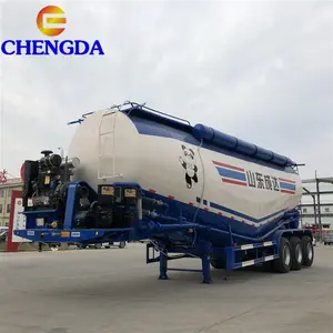 משמש Chengda 45cbm 3 סרנים אבקה בתפזורת מלט טנק קרוואן למחצה