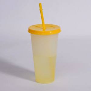Vaso Mágico de Café de Plástico de Color Personalizado, Libre de BPA, de 16/24 oz, Reutilizable, Cambia de Color <span class=keywords><strong>con</strong></span> el Agua Fría, <span class=keywords><strong>con</strong></span> Tapas y Pajitas - Product Image 3