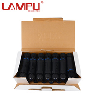 Venta caliente IP68 4 pines macho a hembra adaptador enchufe Internet Caja impermeable Conectores eléctricos para iluminación exterior