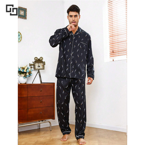 Ensemble de pyjamas <span class=keywords><strong>en</strong></span> tissu de fibre de bambou pour hommes, pantalons longs à manches longues, ensemble deux pièces, vente <span class=keywords><strong>en</strong></span> gros de haute qualité, pyjamas pour hommes - Product Image 6