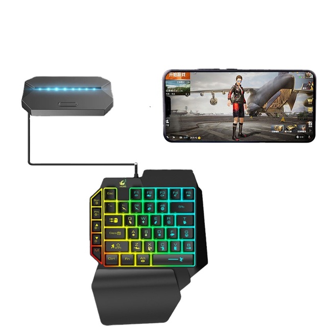 Freewolf G6 Wired Trigger Gamepad Converter with RGB Light for Mobile Gaming Compatible with Android and Mobile Phones