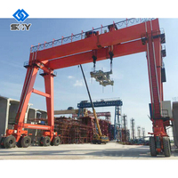 Grue portique à roues industrielles en caoutchouc 20t 25t 30t à double poutre RTG
