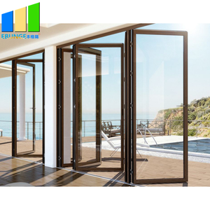 Pintu Lipat Aluminium Kaca Modern Tahan Api, Isolasi Panas & Tahan Air untuk Penggunaan Eksterior Hotel - Product Image 2