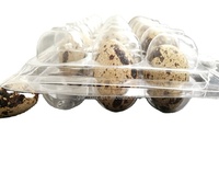 Plateau/boîte d'emballage d'oeufs de caille en plastique transparent jetable à 30 trous Emballage en plastique PET blister durable à clapet