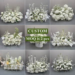 Grande boule de fleurs de 100 cm, centre de table personnalisé, arrangement en soie explosive de roses blanches et d'hortensias, décoration pour mariage, anniversaire, événement - Product Image 2