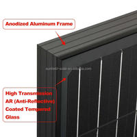 Usine vente renforcé noir complet 30W 18V cellules monocristallines verre 12V 10W 20W 40W 50W PV panneau solaire pour les lumières de moniteur