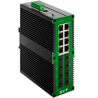 Switch de gestión industrial L2, 8GE + 8SFP, Gigabit, fibra óptica, 56Gbps, sin ventilador, -40~75°C ℃   DC12-52V CE RoHS IE2800-8T8S-R