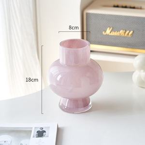 M Cream Style <span class=keywords><strong>Fenton</strong></span> Jarrón medieval Vidrio de alto grado Luz Flor de lujo Adorno decorativo francés Estilo Ins Florero de terrario - Product Image 5