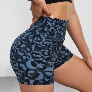 Personalizar cores Shorts Exercício De Compressão Em todo o Leopard Impresso Fabricante Preço barato cintura alta estiramento Yoga leggings