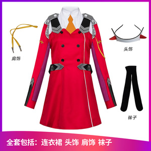 Disfraz de Strelitzia para Cosplay de Darling In The Franxx 02, uniforme de anime, juego de rol, vestido rojo para mujer, verano 2022 - Product Image 5