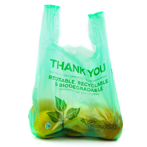 Bolsas de Plástico Biodegradables de Maíz PLA Compostables para Camisetas, Bolsas de Compras Ecológicas Personalizadas, Bolsas Bioplásticas - Product Image 1