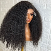 Vente chaude 2024 Perruque en dentelle super doublement étirée, 300% 4X4 Perruques sans colle Cheveux humains, Perruques bouclées moelleuses et vierges brutes avec dentelle sur le devant