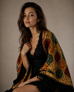 Premium Embroidered Viscose Digital Print Shawl Long Fringe Traditional Winter Scarf Soft Warm Breathable Comfortable Fashion - Product Image 2