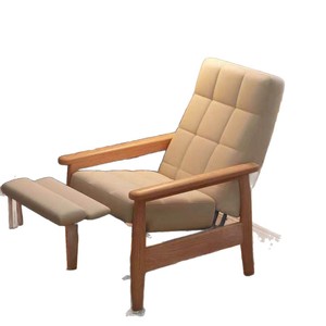 Solid Wood Recliner Chair With Footrest Lumbar Support For Bedroom Nap And Long Term Sitting Comfortable Single Sofa Chair - Product Image 5