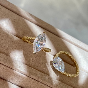 Anillo de Compromiso de Lujo Aazuo con Diamantes Cultivados en Laboratorio de 2.0ct, Oro Amarillo Sólido de 18K, Regalo para Mujeres, Boda, Fiesta, Estilo Vintage - Product Image 4