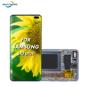 Maxshine OEM OLED LCD SM-G975 AMOLED Display Touch Screen Original Screen for Samsung Galaxy S10 Plus with Frame Replacement
