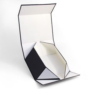 صندوق هدايا مغناطيسي قابل للطي مخصص بغطاء أسود صندوق ورقي صلب قابل للطي لتغليف الملابس والأحذية - Product Image 5