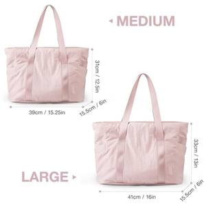 Bolso de mano plegable en blanco de gran capacidad para hacer ejercicio para mujer, gran calidad, con logotipo personalizado, gran oferta - Product Image 3