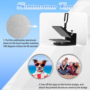 Sublimation Pins <b>Buttons</b> Bulk Round Blanks with Pins DIY <b>Button</b> <b>Badge</b> Kit Sublimation Silver Blank Aluminum Sheet for DIY Craft - Product Image 3