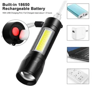 Портативный алюминиевый тактический мини-фонарик Clover для повседневного использования, масштабируемый водонепроницаемый светодиодный USB Перезаряжаемый Фонарик