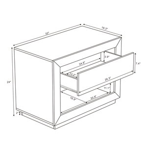 Nightstand In Whitewashed Oak With <b>Drawer</b> And Open Shelf <b>Storage</b> <b>For</b> Bedroom Use - Product Image 2